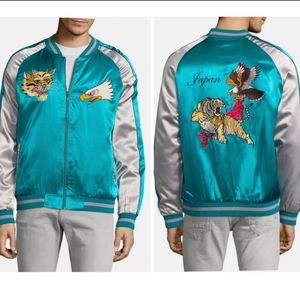 NWT Standard Issue Embroidered Eagle Tiger Aqua Silver Jacket